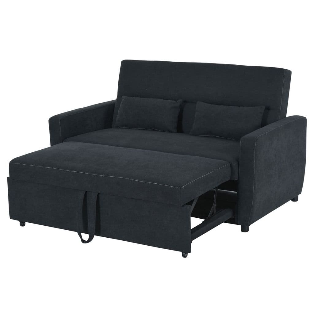 Schlafsofa Klappsofa 2-Sitzer Schwarz