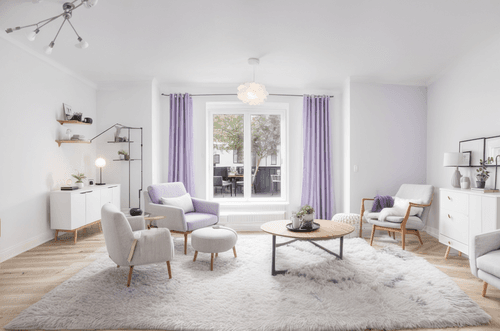 Eingerichtetes Wohnzimmer von RaumKI